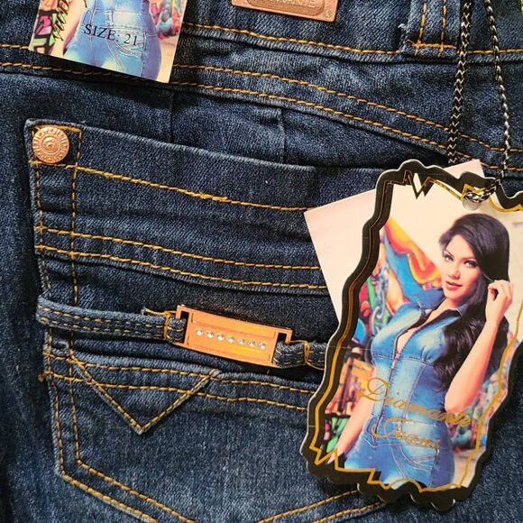 plus size destroyed butt lift Colombia Jeans size 19 skinny stretch indigo navy - Picture 3 of 9